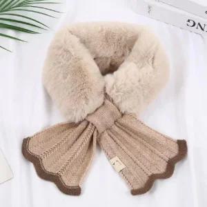 퍼 니트 머플러 베이지/밍크/목도리/겨울/머풀러/털목도리/모피/토끼/캐시미어/폭스퍼/페이크퍼/여성