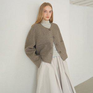 [온앤온](센텀시티점)라운드넥 크롭 핸드메이드 울 자켓 NEW4WJ913