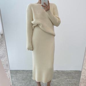 [렐라웨어]커티 골지라인 니트 투피스 3color