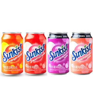 썬키스트 제로 소다 4종 355ml 24캔  자두자몽 복숭아레몬 오렌지 자몽