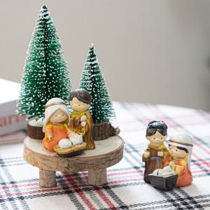 크리스마스 장식 성탄절 센터피스 아기예수마리아 20cm  DIY) 2타입 테이블 탁상용 데코 소품 꾸미기 조화