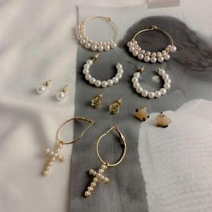 [MENOX87V_4A]진주 악세사리 링 6pcs 귀걸이 세트 ver.4