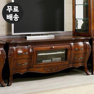 [벤티스가구]로딘 원목 거실장 엔틱 tv다이 티비장 수납장 안방 TV 선반 티비 거실 가구(1200)