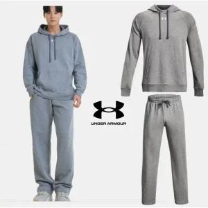 [롯데백화점]언더아머 남성 로고 기모 플리스 후드티 일자핏 팬츠 트레이닝복 세트 9757-9770-025