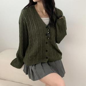 여자 가을루즈핏가디건 꽈배기 아방핏 가디건