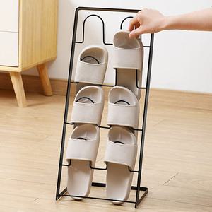 로에드 4단 철제 접이식 실내화 거실화 슬리퍼 거치대 간편 실내화랙 철제걸이 정리대 현관 간이신발장 