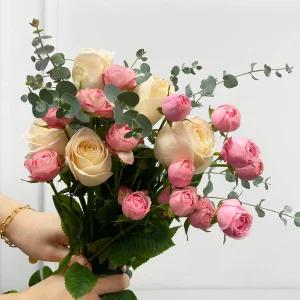 (플라워마켓) 하젤 장미 자나 장미 세트 양재꽃시장 생화 도매 배달 꽃정기구독