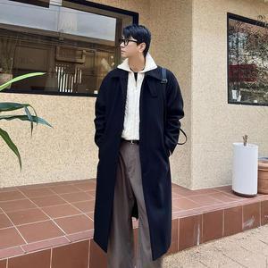 남자오버핏코트 남자발마칸코트 울 롱 심플 싱글 겨울
