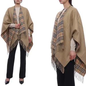 (비밀상점)[버버리] 여성 리버시블 체크 울 케이프 (8071673 ARCHIVE BEIGE 24F)
