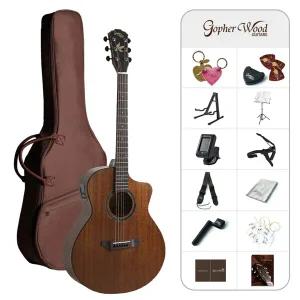 고퍼우드 i160MCE 입문용 통기타 픽업장착 풀패키지 i-160MCE