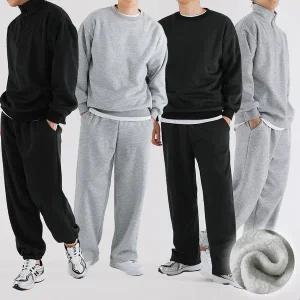 [벤티브]남자 양털 집업 맨투맨 양털 조거 와이드 빅사이즈 상의하의