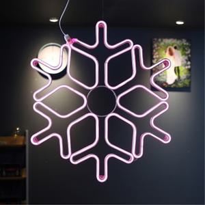 태즈컴퍼니 LED 눈꽃 네온플렉스 60cm 무점멸 핑크등 DC24V 정류기포함 크리스마스 조명 트리전구 트리등