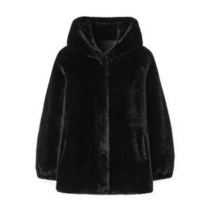 라벨르by신영모피 페이크퍼 무스탕 라인트리밍 후드자켓