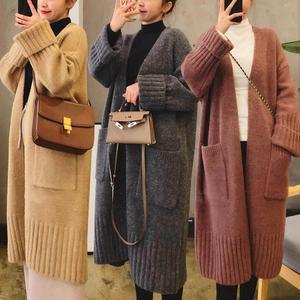 여자 루즈핏 로브 노버튼 롱가디건