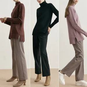 [르오트]2SET [홈쇼핑방송/르오트(LeOT)] 데일리 니트 기모헤링본 팬츠 2종세트