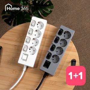 [1개+1개] 홈365 국산 개별멀티탭 4구 0.7m / 16A