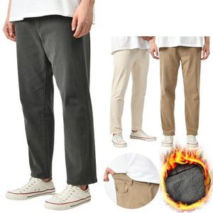 국내생산 남자 겨울 피치 기모 면바지 허리 인밴딩 캐주얼 바지 스판 3컬러 HC2007