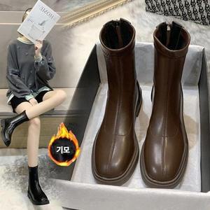 [JHQRKM5O_4B]미들힐 워커힐 기모안감 털부츠 앵클 LK-W80