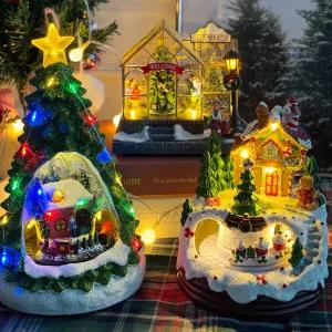 LED 크리스마스 오르골 무드등 움직이는 기차 산타 오르골 8type