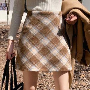[오노마] ONM 여자 겨울 가을 데이트 룩 체크 미니 스커트 숏 치마