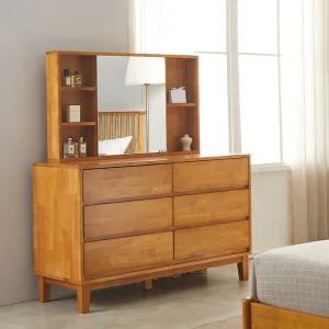 홈즈 호펜 원목 수납 3단 6칸 와이드 화장대 수납 거울형 HDP115