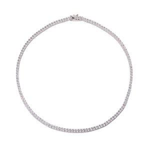 [매즈믹]모이사나이트 사각 파베 테니스 925 실버 목걸이