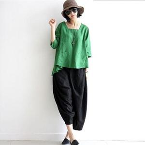 F0582 선택 예뻐 언발 7부 면마블라우스 브라우스/BL