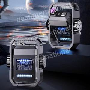 스피너 전기라이터 충전식 플라즈마 라이터 선물 터보 회전 토치 더블 블랙 방수 아크 C타입