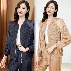 [하프클럽/](55~88)새틴글로시블루종점퍼 바람막이점퍼 여성가을점퍼 야상점