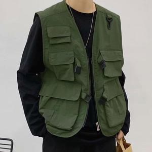 [JHMN4225_51HD]멀티 포켓 조끼 박시핏 넉넉한 스트릿패션