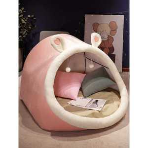 따뜻한 난방텐트 귀여운 거실 벨벳 방한 둥지 실내