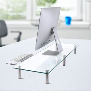 대형 와이드 강화 유리 듀얼 2개 2대 높은 모니터 받침대