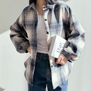 [양털안감 따뜻해요!] 포근한？  양털 기모 루즈핏 체크 남방 셔츠  커플 셔츠!