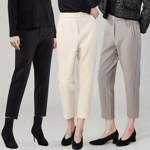 [로코엘라]브루 세미배기 크롭핏 여성 기모 슬랙스_P378013052