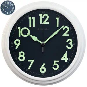 PM4695 야광 무소음 메탈벽시계 25cm 화이트 제조한국