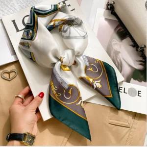 가성비 쁘띠 실크 사각 스카프 선물포장 데일리 미니 머플러 패턴 스트라이프 땡땡이 도트 간절기 목도리