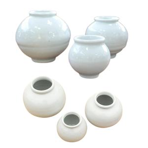 국산 수제 미니 도자기 달항아리 1p 소형 화병 꽃병 옹기 둥근 오브제 핸드메이드 수공예