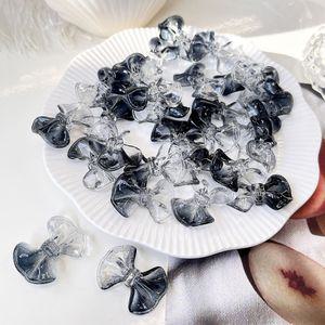 [2개]관통형 33mm 그라데이션 블랙 나비 리본 3-563-6 비즈공예 키링재료