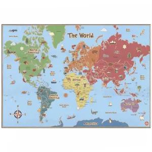 영문 세계지도 대형 동물 교육 중형 소형 세계 지도