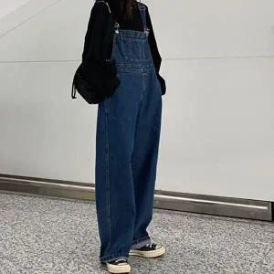 [셀러허브 패션][JHL10P85_51IB]데님 진청 멜빵 캐주얼 여행 코디 팬츠