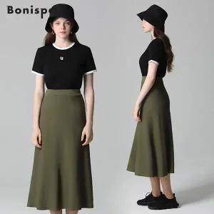[보니스팍스][보니스팍스(Bonispax)] A라인 옆트임 니트 스커트(택가격 89000원)