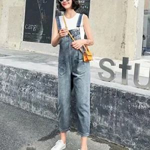 [셀러허브 패션][JH4Q4657_51IB]봄 가을 데님 캐주얼 멜빵 청바지 바지
