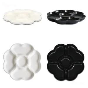 멜라민 5칸 나눔접시 나눔그릇 한정식 찬기 반찬그릇 반찬접시 마른안주 간식 접시 지름 23.9cm