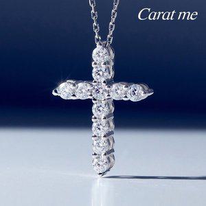 [캐럿미][나연,민니,태연,이서연 착용]18kGF 시뮬럿다이아 1부 십자가 모이사나이트 목걸이 실버925