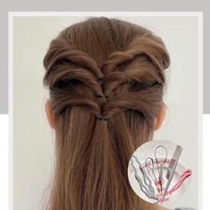 [KGPQ2ORT_4B]꽈배기 머리 미용실용품 묶는 헤어 도구 세트