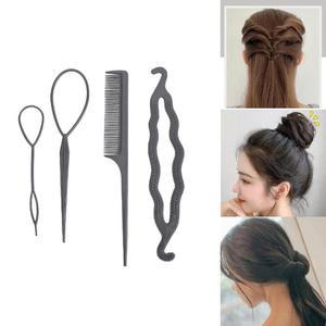 [KGPQ2ORP_4B]미용실 미용실빗 꽈배기 도구 헤어 4p세트