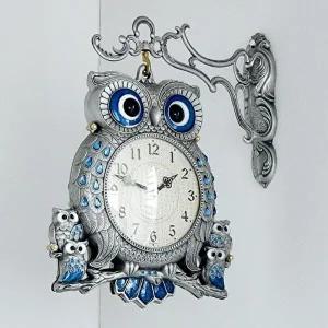 [미아트]데일리데코 레인 엔틱 부엉이 양면 벽시계