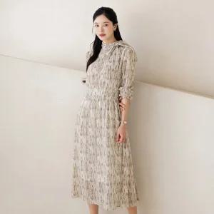 [시크라인] (~XXL까지) 그랑브 스카프장식 쉬폰 셔링 원피스 봄 가을 오피스 하객룩 나들이 데이트 모임 미시 빅사이즈