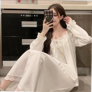 사계절실크잠옷 긴팔원피스잠옷 실크원피스잠옷 셔링홈웨어 셔링원피스잠옷 셔링여자