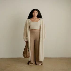 [런칭가 299000원] 누캐시미어 폭스 울 롱 니트코트